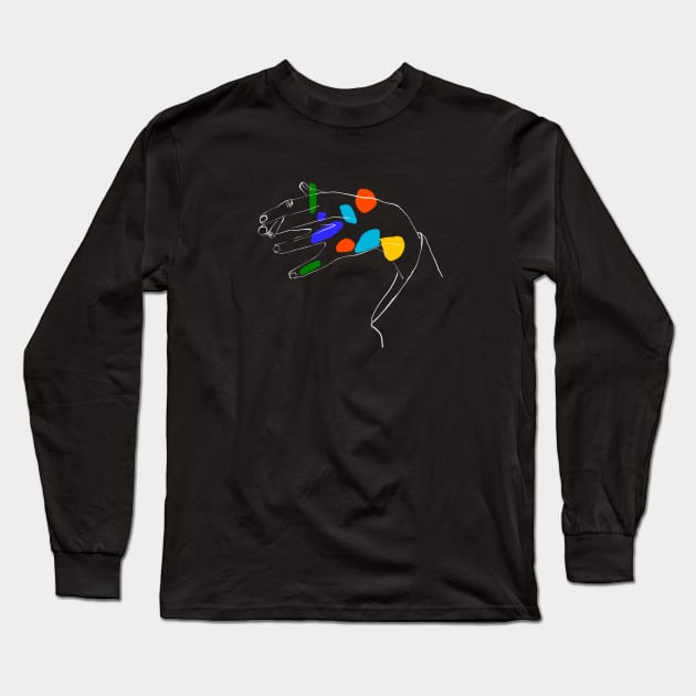 Hand Drawn with cigarette Long Sleeve T-Shirt by thecolddots